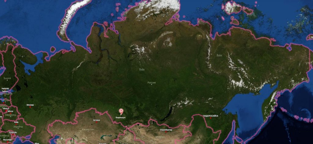 Барнаул на карте России