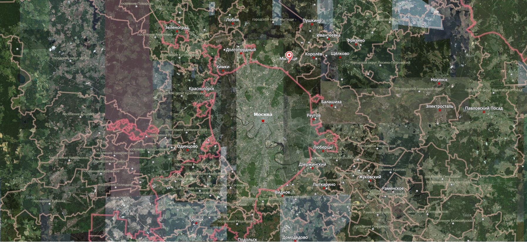 Мытищи на карте России