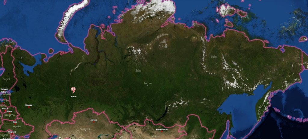 Серов на карте России