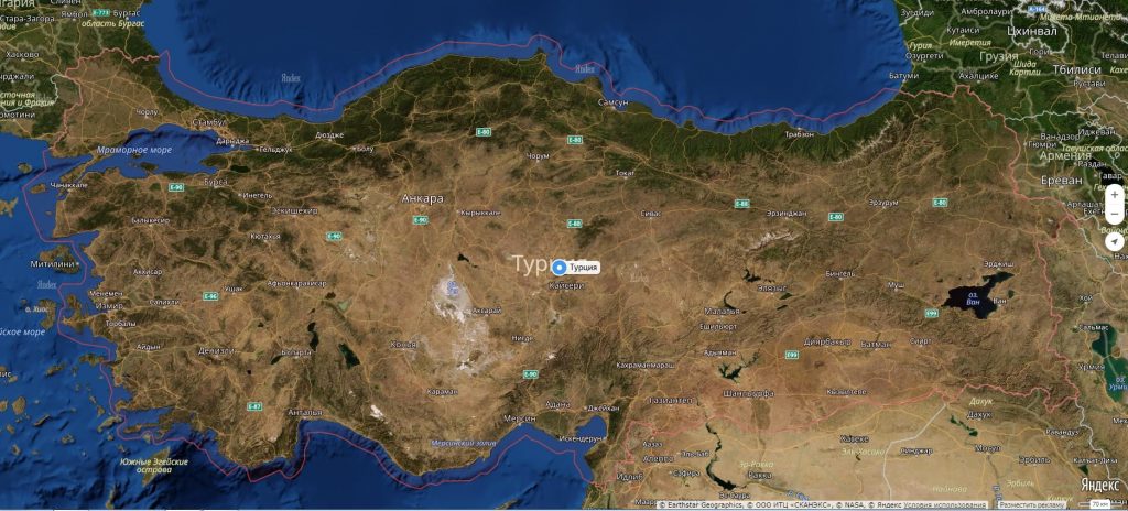 Карта Турции с городами