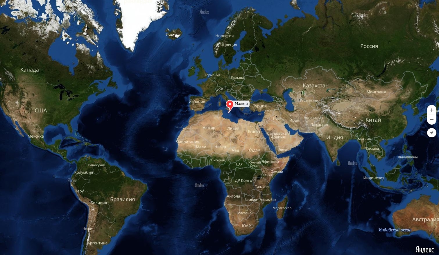 Мальта на карте мира, где находится на русском языке