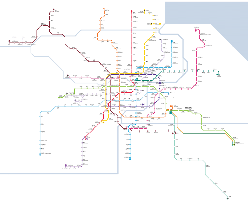 Метро Шанхая. Карта метро