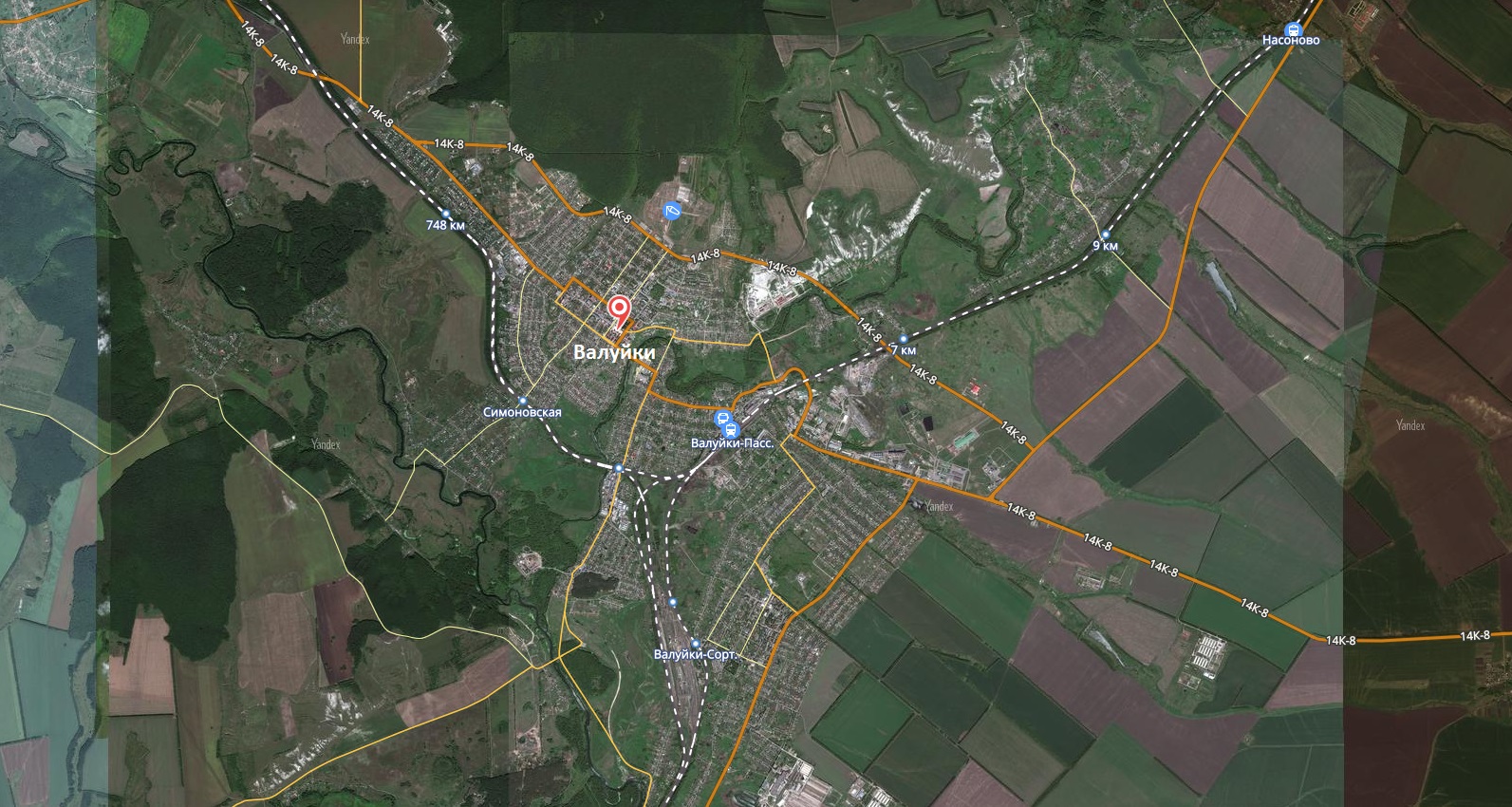 Валуйки Белгородская область на карте