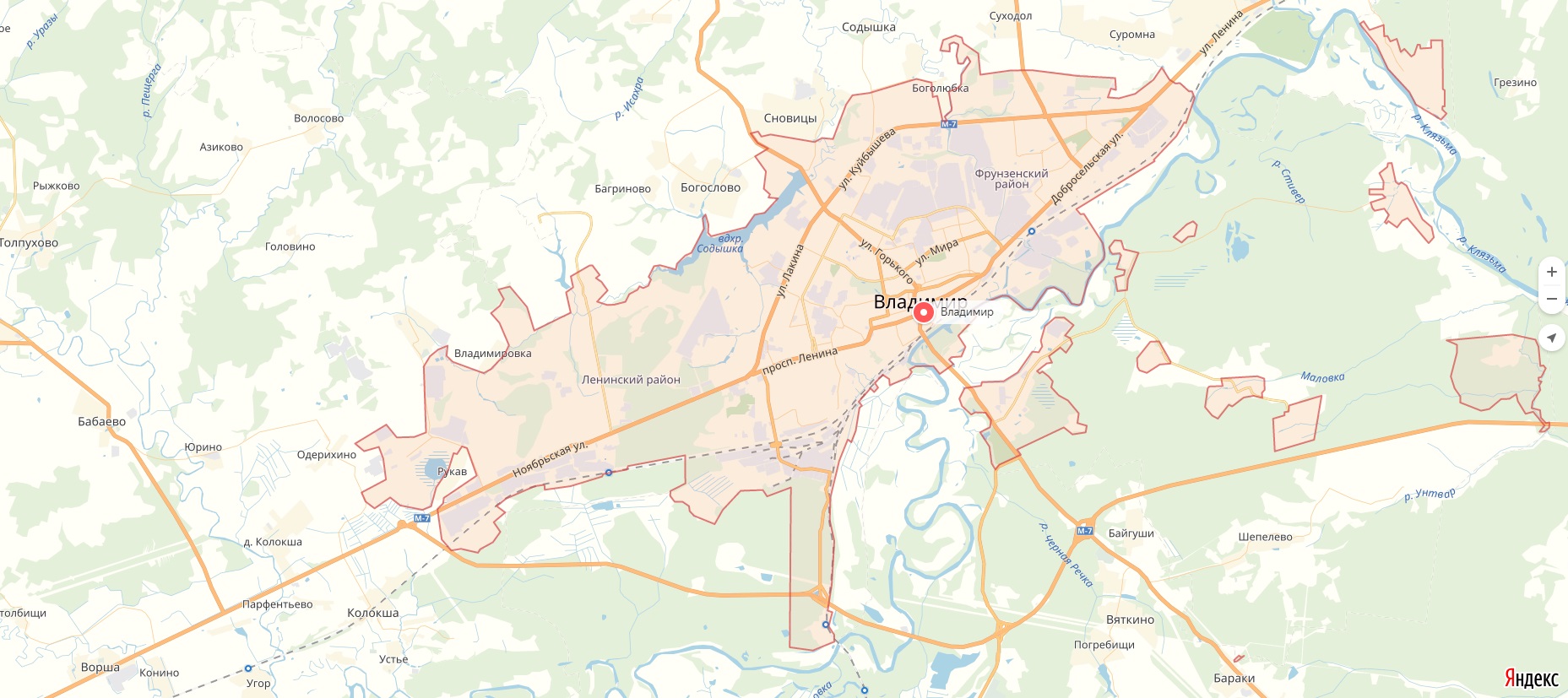 Местоположение владимира. Карта города Владимира с улицами.