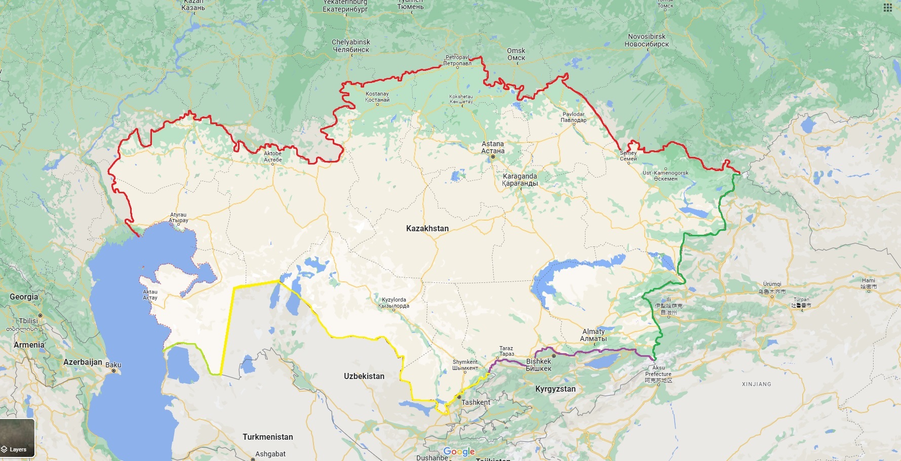 Карта Казахстана подробно с городами селами спутник и схема онлайн 5292