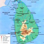 физическая карта Шри-Ланки