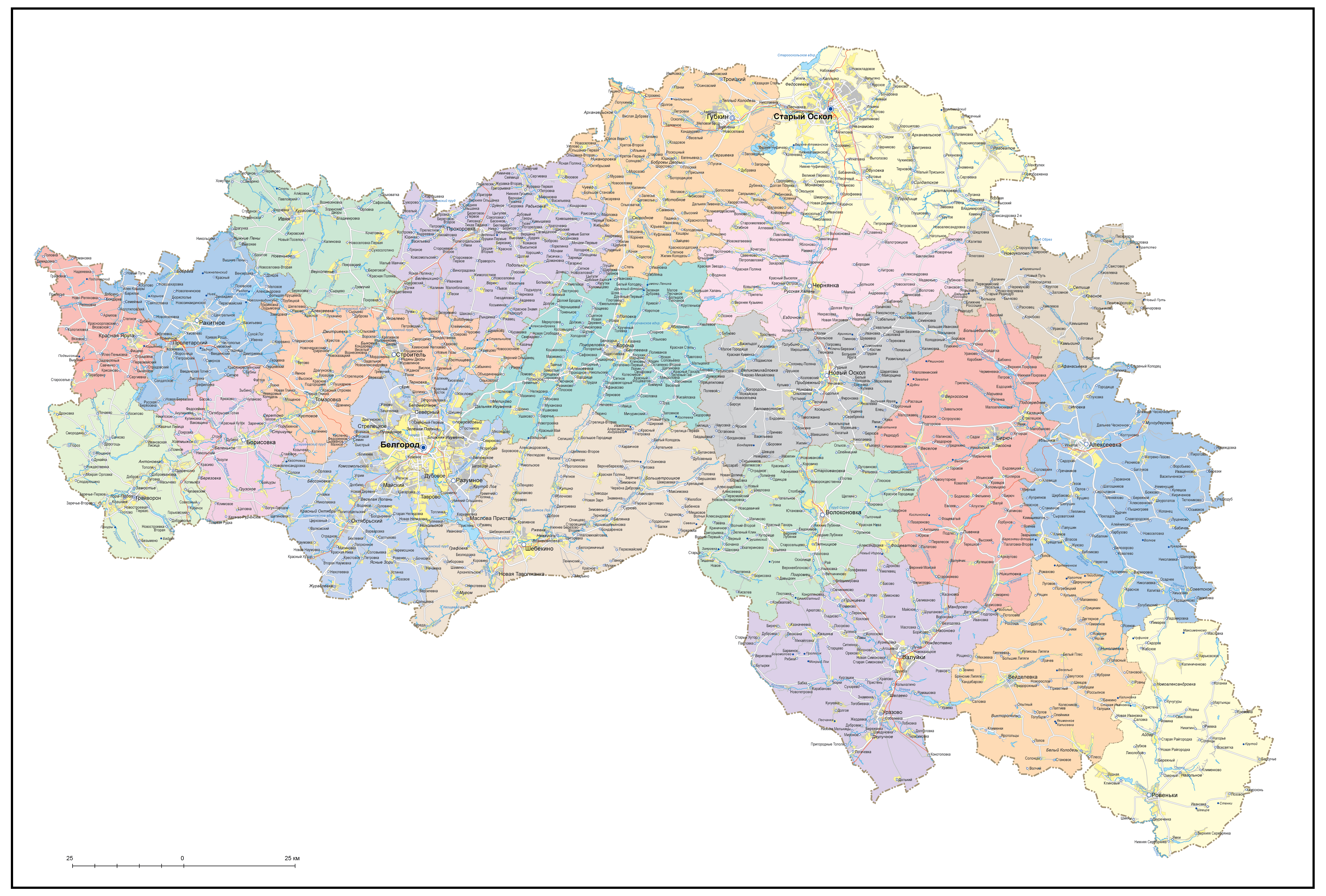 Карта белгорода новый. Белгородская область на карте. Карта регионов Белгородской области. Карта Белгородской области с районами. Карта Белгорода и Белгородской области.