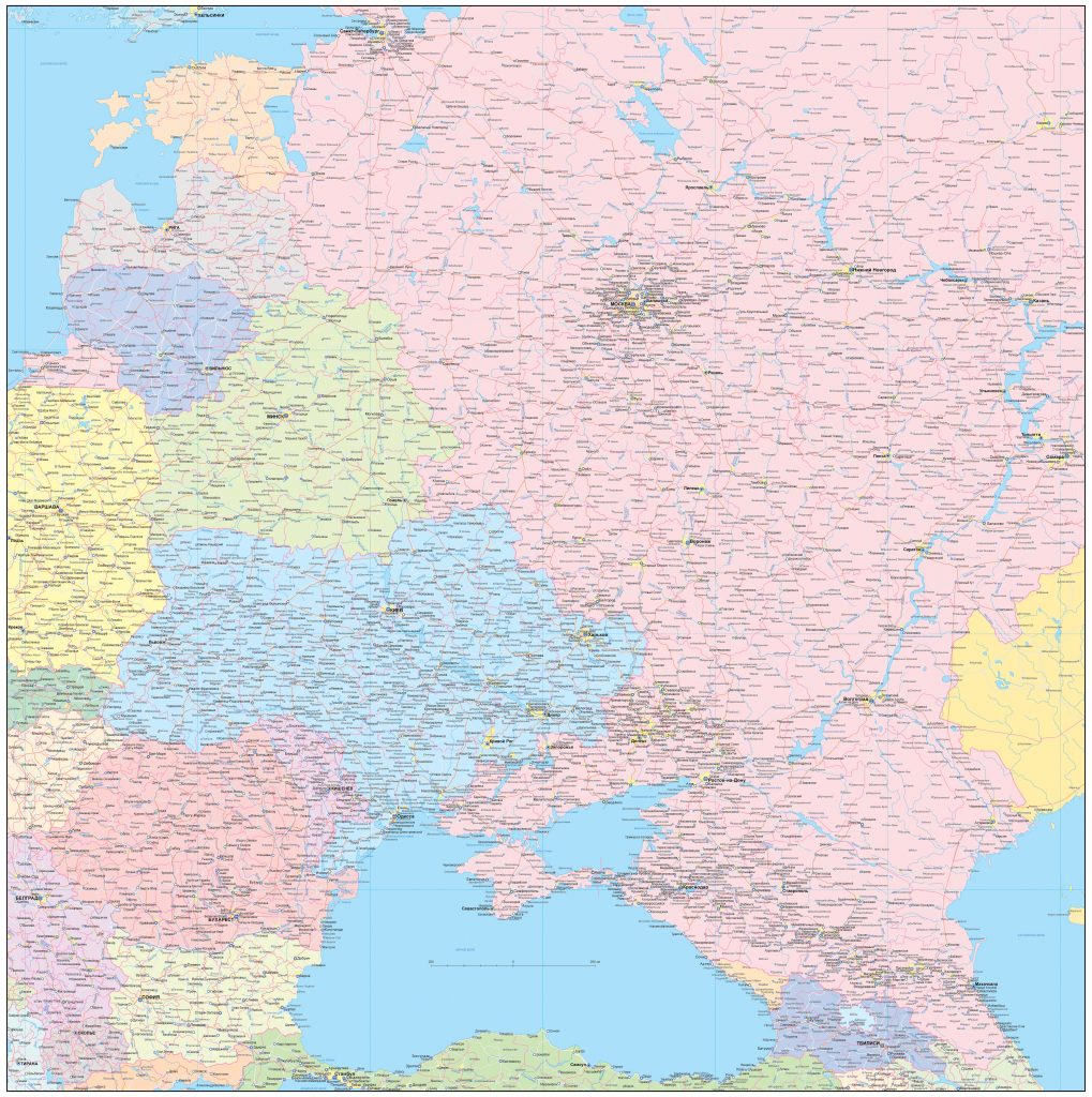 Карта Украины подробно по областям с городами и селами. Схема и спутник