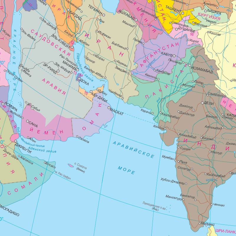 Карта Западной Азии