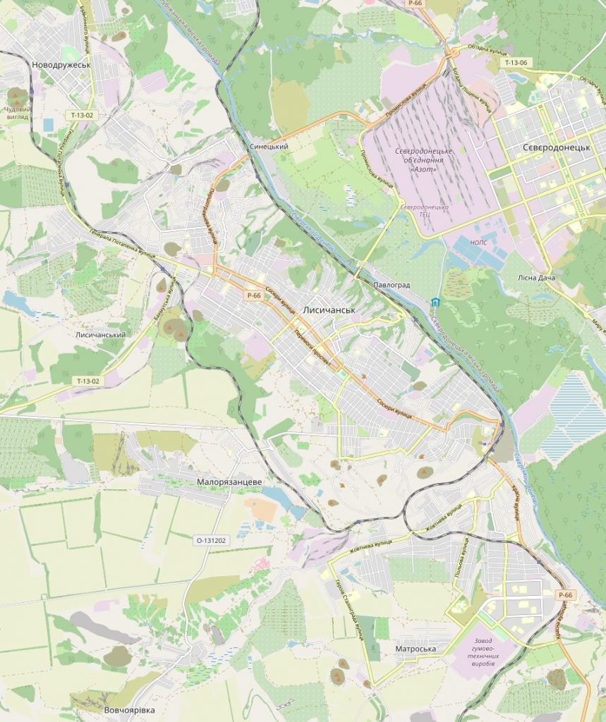 Статичная карта города Лисичанск