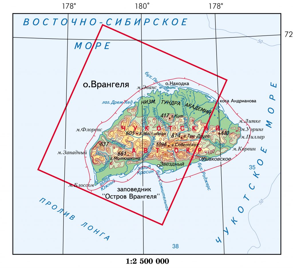 Карта Острова Врангеля