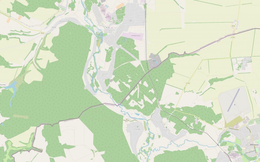 Карта с границами Новой Таволжанки и Украины