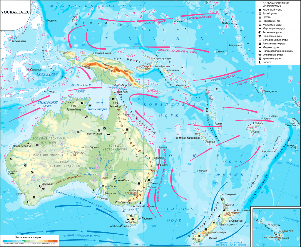 Физическая карта Австралии и Океании. Карта Австралии и новой Зеландии физическая карта. Австралия и Океания 7 класс география атлас. Австралия физическая карта 7 класс атлас.